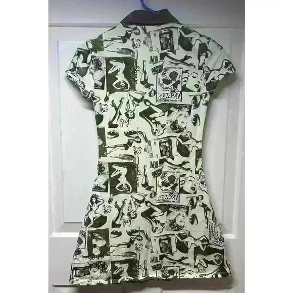 Urban Outfitters Hazel Printed Polo Mini Dress In Brown Multi Size XS 50s Retro - Picture 9 of 10